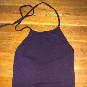 Brandy Melville maroon crop halter top